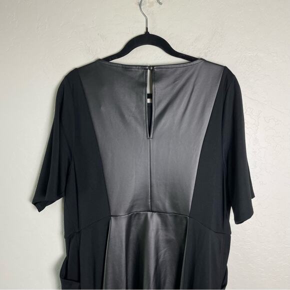 Torrid Black Faux Leather Dress Skater Dress Luxe Ponte Coated Black 2X NWT - Picture 8 of 16
